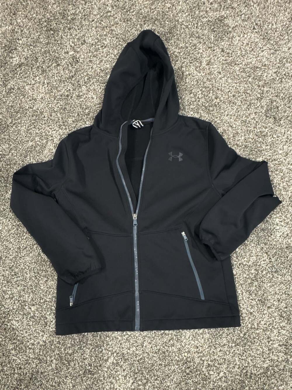 Under Armour Softshell Jacket Size YLG Black ColdGear Storm Full Zip